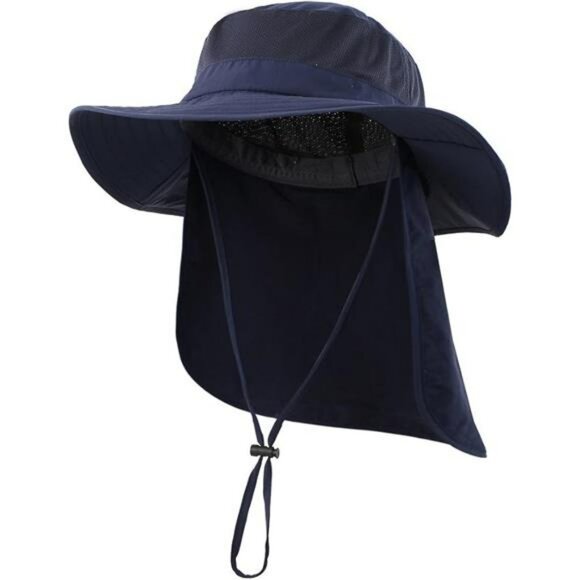 UPF 50 sun hat with neck flap wide brim fishing hiking camping hat unisex - Picture 7 of 7